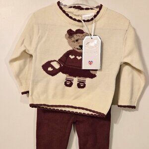 Rock-a-bye baby 2 pc bear knit set 0-3m and 6-9m Viral